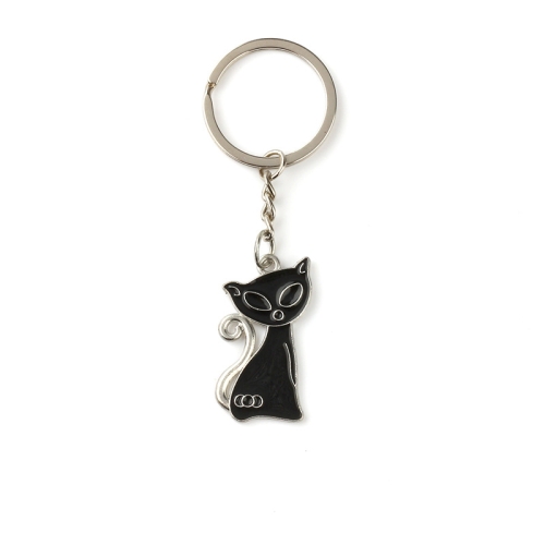 

10 PCS Metal Paint Key Ring Car Pendant(Black)