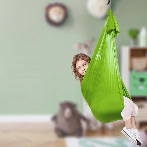 

Kids Elastic Hammock Indoor Outdoor Swing, Size: 1x2.8m (Green)