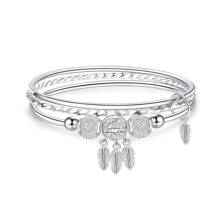 

2 PCS Women Closed Solid Three Rings Bracelet, Size: Z103 60mm