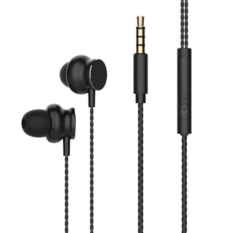 

2 PCS TS118 3.5mm Metal In-Ear Wired Game Earphone(Black)