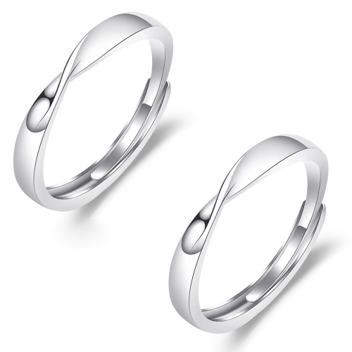 

2 PCS Q38 Couples Mobius Twist Open Adjustable Ring For Mens