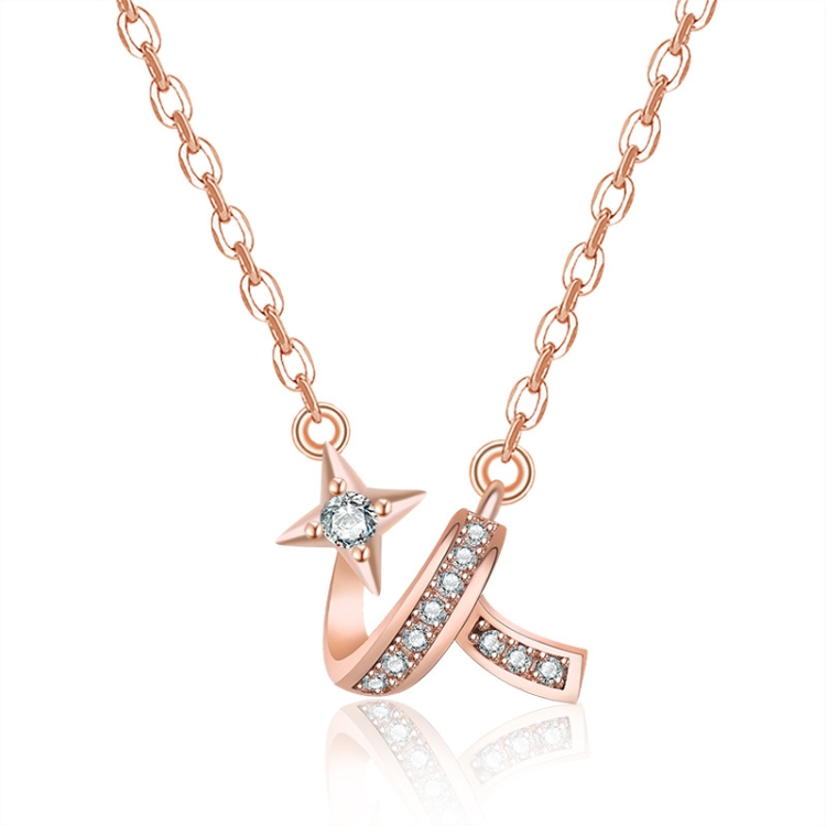 

2 PCS A212 Wish Meteor Silk Shape Clavicle Chain(Rose Gold With Chain)