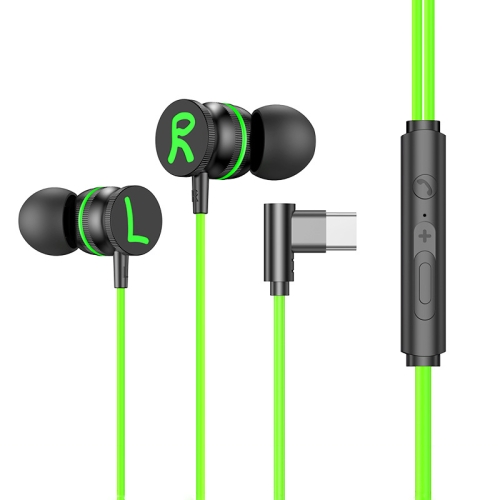 Sunsky Ts6600a Usb C Type C In Ear Heavy Bass Wire Control Game Earphone Cable Length 1 2m Green