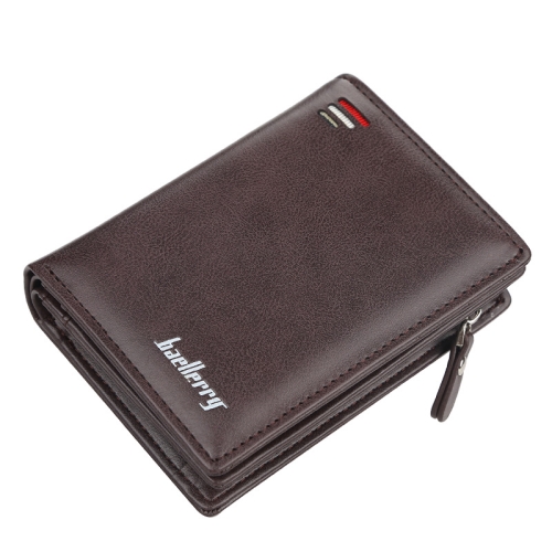 

Baellerry D3216 Men Short Vertical Multi-Card Snap Coin Purse(Brown)