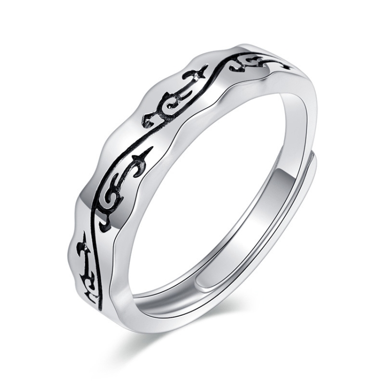 

2 PCS J177 Men Domineering Distressed Open Tail Ring(Adjustable)