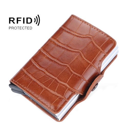 

Baellerry K9171 RFID Anti-Magnetic Card Holder Crocodile Pattern Card Holder(Brown)