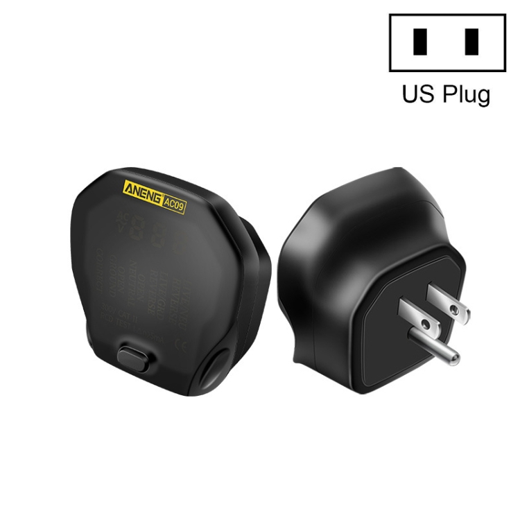 

ANENG Backlight Digital Display Socket Ground Wire Voltage Tester, Specification: AC90B US Plug