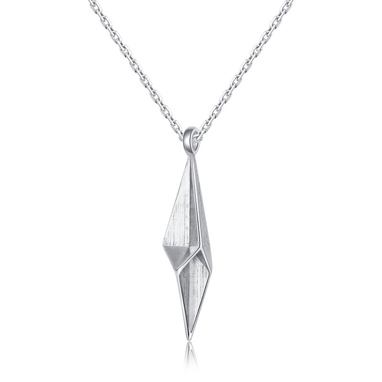 

2 PCS A147 Hip Hop Vintage Geometric Diamond Men Pendant Necklace Without Chain