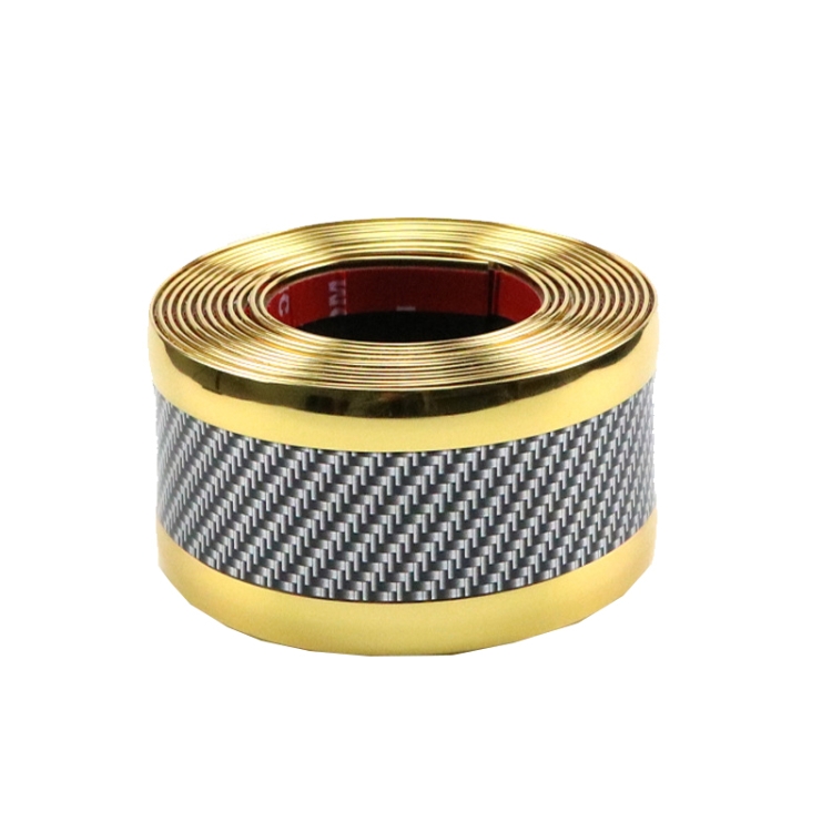 

6m Car Bumper Anti-Collision Strip, Color: Two-color Gold 7cm