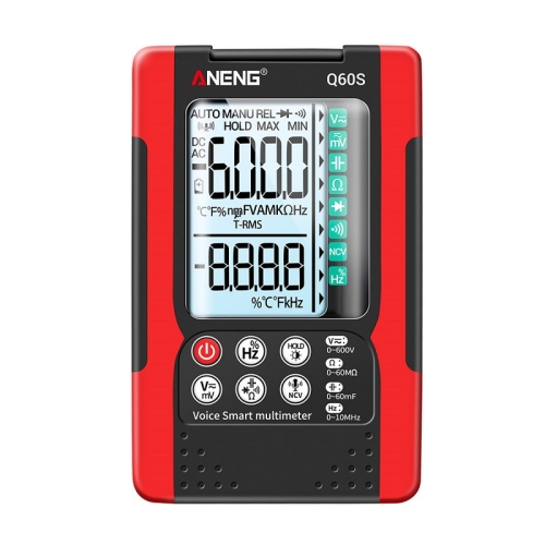 

ANENG Automatic Intelligent High Precision Digital Multimeter, Specification: Q60s Voice Control(Red)