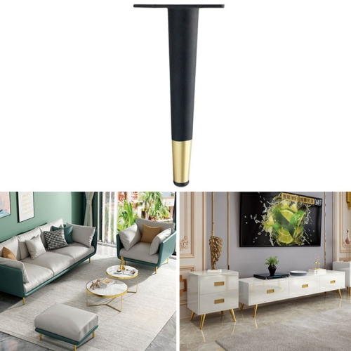 

LH-ZT-0001 Cone Round Tube Furniture Support Legs, Style: Straight Cone Height 25cm(Black Gold)