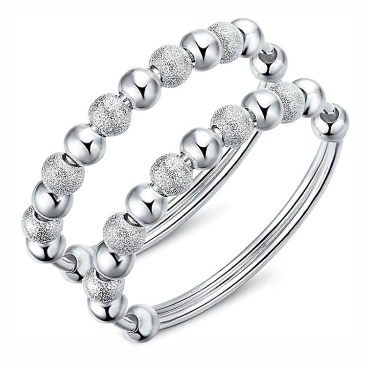 

2 PCS Ladies Round Transfer Beads Vera Bracelet(Silver)