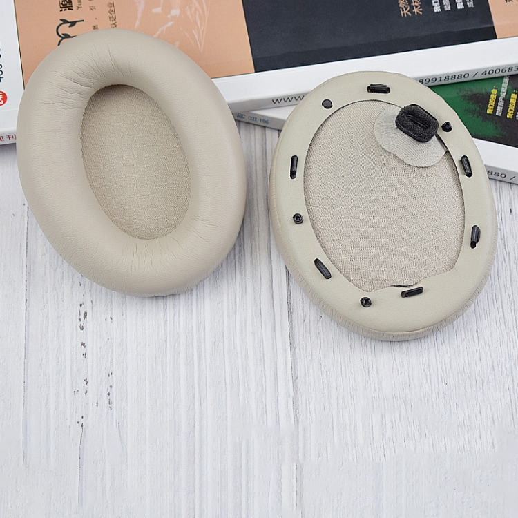 

1 Pair PU Leather Earpads for Sony WH-1000XM4, Color: Champagne Gold+Buckle