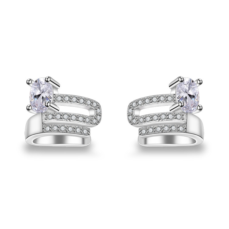 

2 Pairs Ladies Without Pierced Ear Cuffs With Diamonds(K18)
