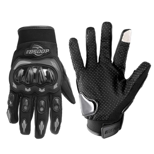 

BSDDP RH-A0107 Motorcycle Riding Anti-Fall Full Finger Gloves, Size: M(Black+Grey)
