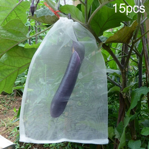 

15 PCS Fruit & Vegetable Insect-Proof And Bird-Proof Nylon Mesh Bag, Specification: 45x15cm