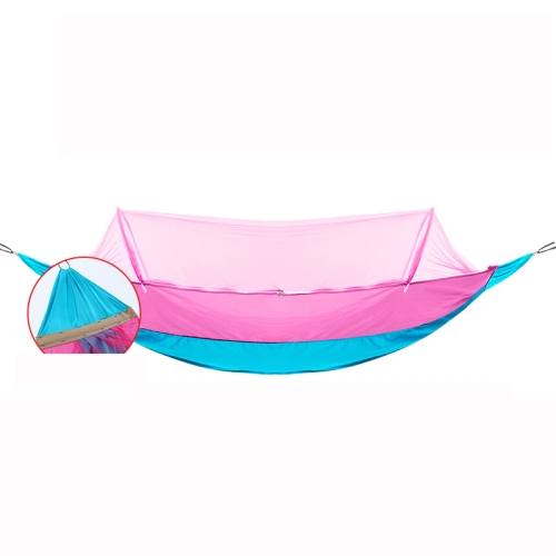 

Outdoor Camping Anti-Mosquito Quick-Opening Hammock, Spec: Single Anti-rollover (Pink+Blue)