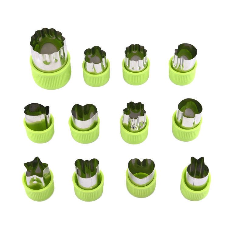

0-98 12 in 1 Kitchen Stainless Steel Flower Cutter(Green)
