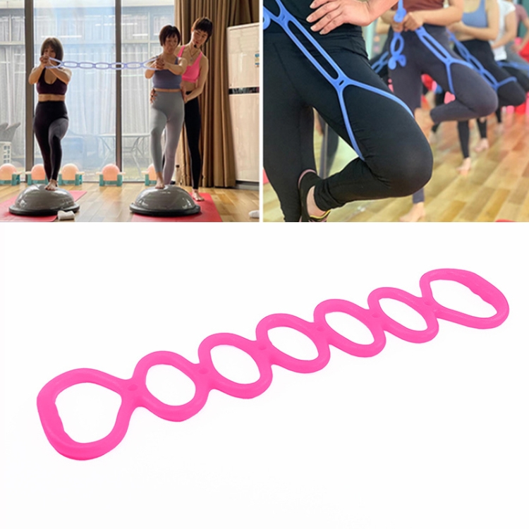 

Jelly Seven-Hole Elastic Silicone Yoga Resistance Band(Rose Red)