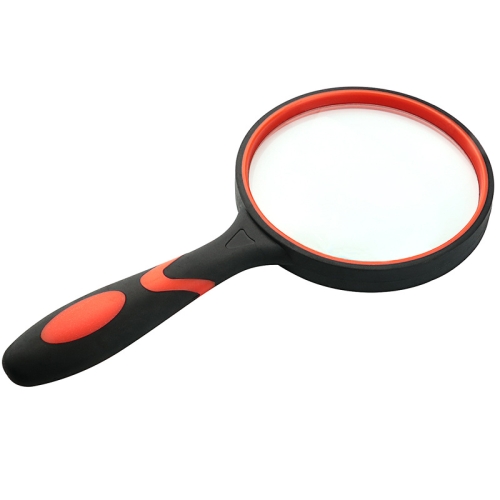 10x Magnifying Glass Handheld Reading Magnifier Real Lens with Non Slip  Orange 2 Pcs 
