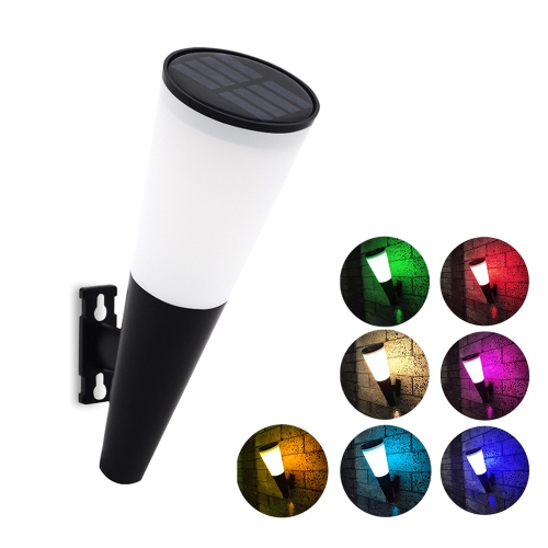 

N230 Outdoor Solar Garden Circular Cone Wall Lamp, Style: Colorful Light