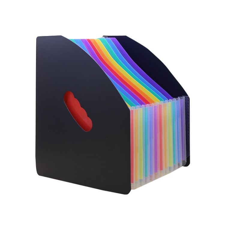 

Standing Organ Clip Student Test Paper Storage Clip(Black Surface (Rainbow Inner Page))