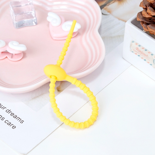 

20 PCS Silicone Data Cable Storage Strap Cable Organizer(Yellow)