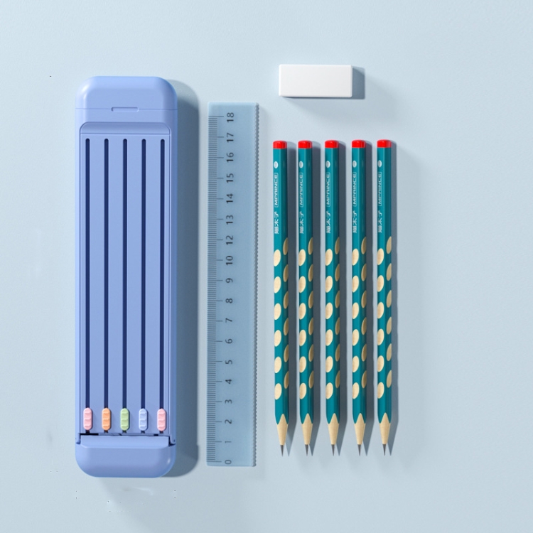 

4 in 1 Pencil Eraser Ruler Stationery Box(Athens Blue)
