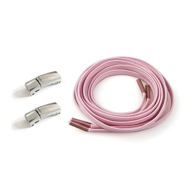 

4 Sets SLK28 Metal Magnetic Buckle Elastic Free Tied Laces, Style: Silver Magnetic Buckle+Pink Shoelaces