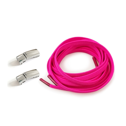 

4 Sets SLK28 Metal Magnetic Buckle Elastic Free Tied Laces, Style: Silver Magnetic Buckle+Rose Red Shoelaces