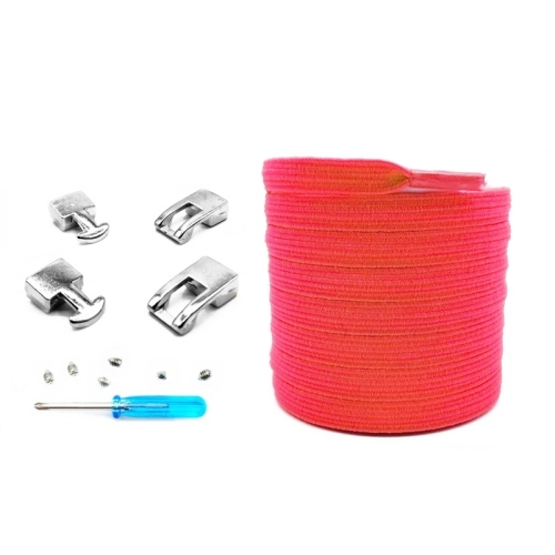 

3 Sets SLK16 Metal Hook Lazy People Free-Tied Elastic Lace(Red)