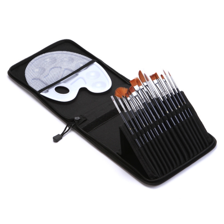 

19 PCS/Set Nylon Hair Oil Brush With Cloth Bag Set(16 Brush +1 Cloth Bag +1 Plate + Scraper)
