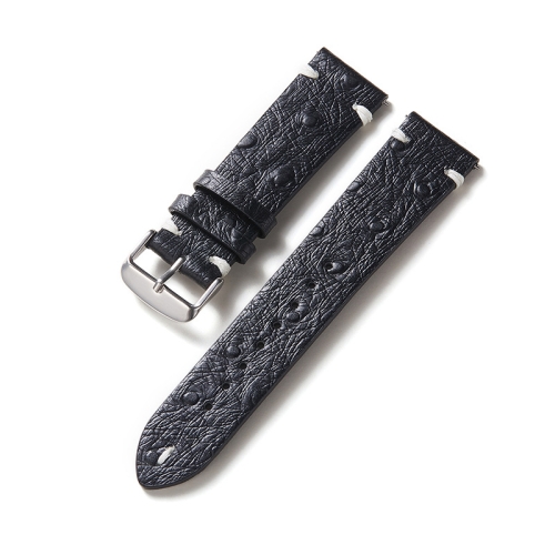 

Quick Release Waterproof Ostrich Pattern Smart Watch Strap, Specification: 20mm(Black)