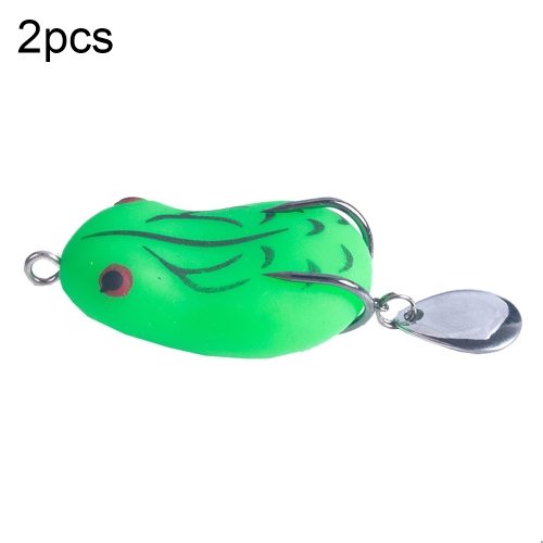 

4 PCS HENGJIA Lure Sequins Double Hook Thunder Frog, Specification: 5cm 14g(Green Black Stripes)