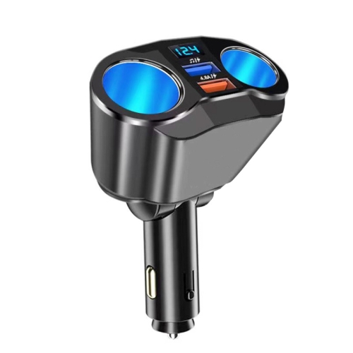 

G26 3 In 1 Cigarette Lighter Rotatable Car MP3 Bluetooth U Disk Player QC3.0 Version(Black)