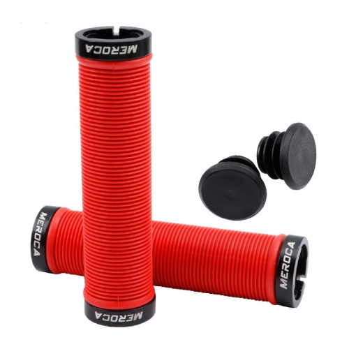 

MEROCA Mountain Bike Anti-slip Shock Absorber Riding Grip Cover, Style: Bilateral Lock Thread ME15 Red