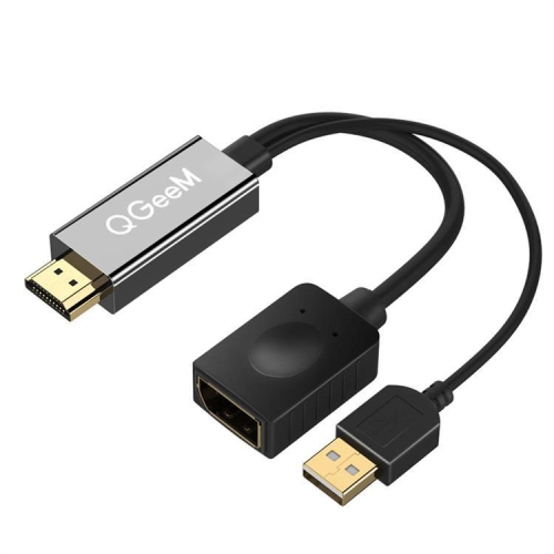 

QGeeM QG-HD01 HDMI To DP Adapter With USB Port(Black)