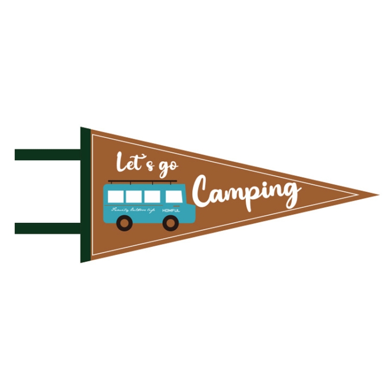 

HOMFUL Outdoor Camping Triangle Camp Flag(Brown)