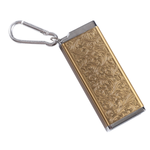 

Portable Cigarette Case Portable With Lid Sealed Ashtray, Color: Golden Engraved Flower