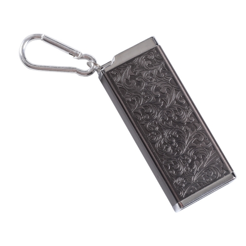 

Portable Cigarette Case Portable With Lid Sealed Ashtray, Color: Black Engraved Flower