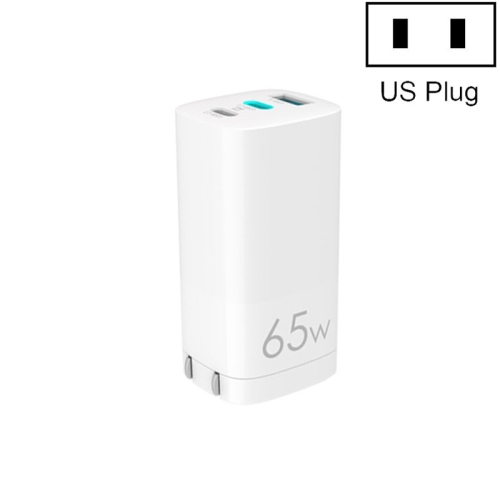 

QGeeM QG-CHGAN01 65W 3 In 1 Gallium Nitride PD3.0 Charger, Style: US Plug (White)