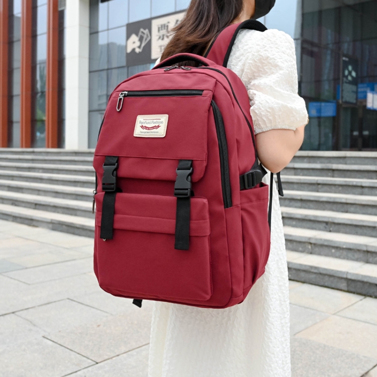 

Big Capacity Men and Women Simple Bag(660 Dark Red)
