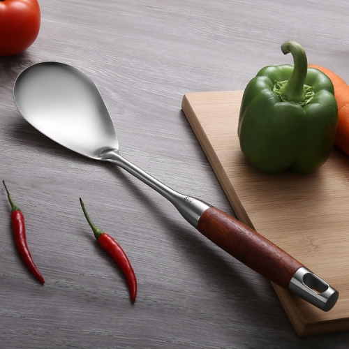 

304 Stainless Steel Wooden Handle Kitchenware Kitchen Equipment, Style: Rice Spoon