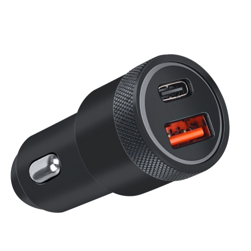 

Aluminum Alloy Cigarette Lighter Applicable Car Charger, Model: Black QCPD