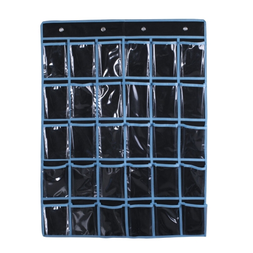 

30 Grid Non-woven Transparent Mobile Phone Hanging Bag(Black)