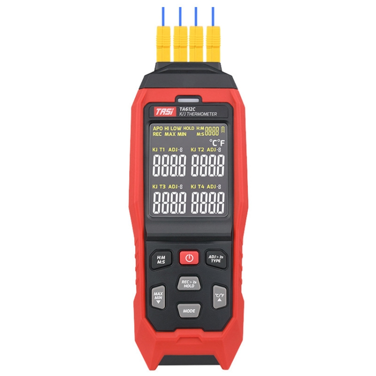 

TASI Contact Temperature Meter K-Type Thermocouple Probe Thermometer, Style: TA612C 4 Channels