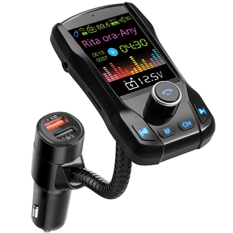 

Hands-free Color Screen Car Bluetooth MP3, Style: Fast Charge Version