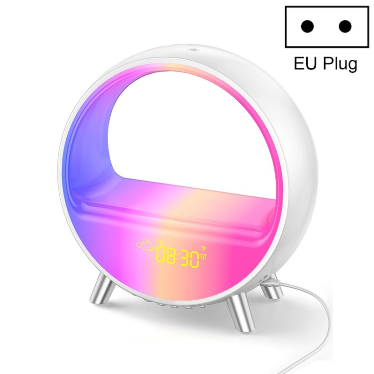 

24W Smart Alarm Clock Colorful LED Wake Up Light Desktop Bluetooth Speaker(Flagship Model EU Plug)