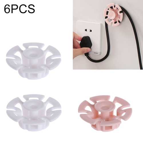 

6 PCS Power Cable Data Cable Winder Traceless Paste Hook Cable Organizer(Random Color Delivery)