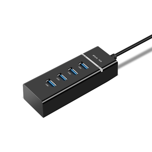 

4 X USB 2.0 Ports HUB Converter, Cable Length: 15cm,Style： With Light Bar Black